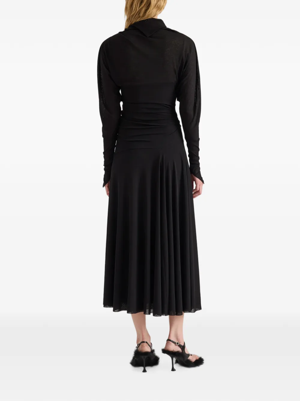 Proenza Schouler Golda jurk van doorzichtig jersey met textuur Zwart