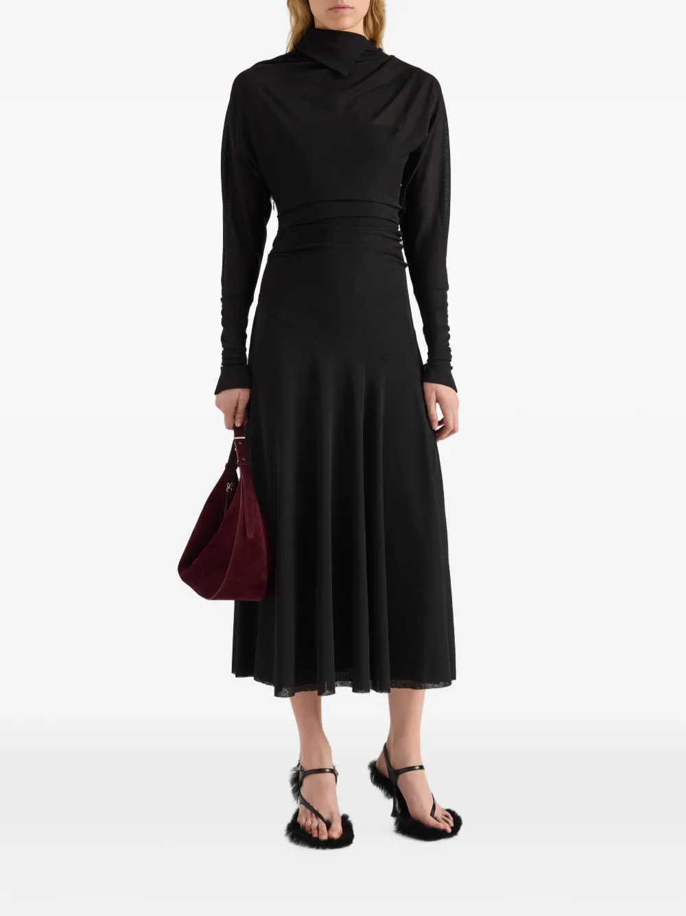 Proenza Schouler Golda jurk van doorzichtig jersey met textuur Zwart