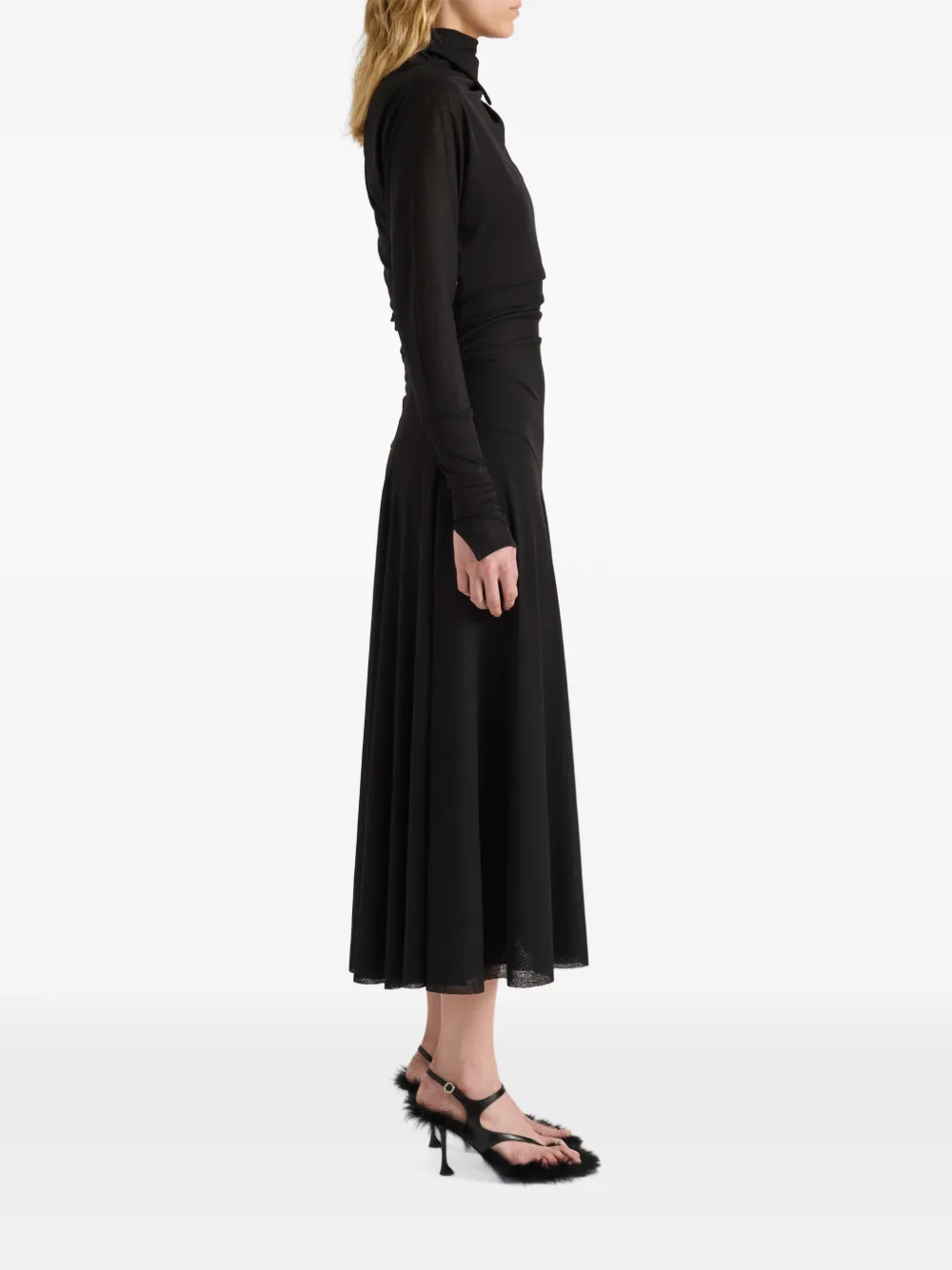 Proenza Schouler Golda jurk van doorzichtig jersey met textuur Zwart
