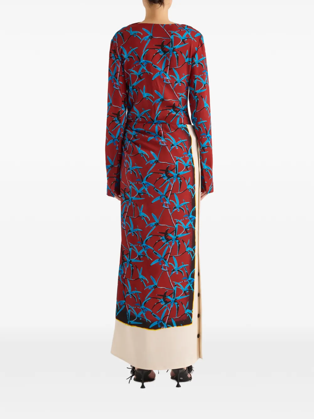 Proenza Schouler Anais stretch cady rok met print Rood
