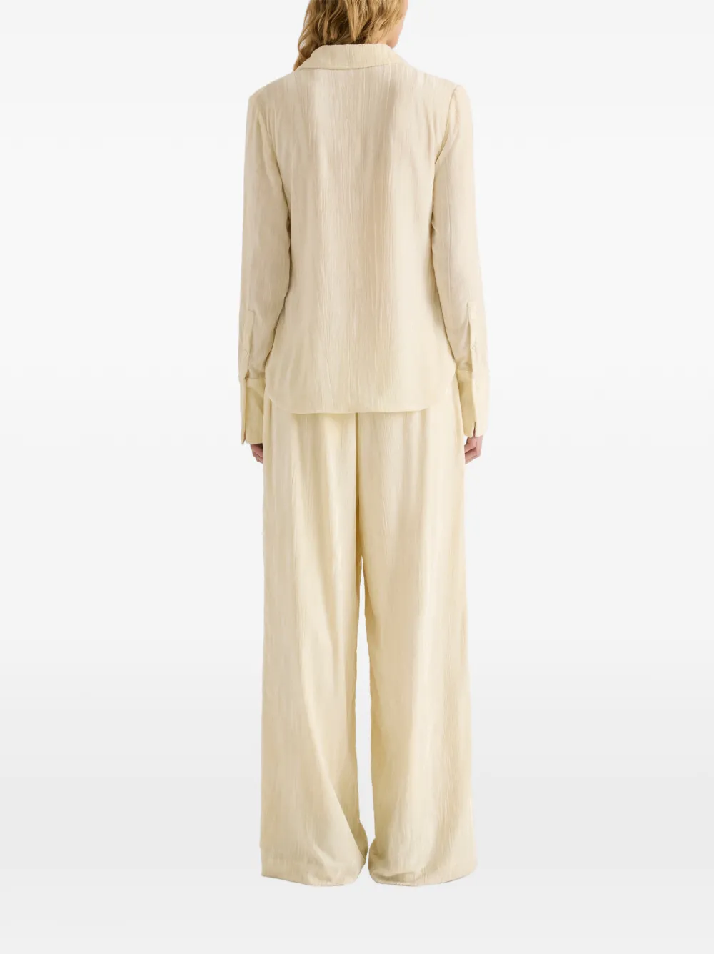 Proenza Schouler White Label Meadow fluwelen broek met gekreukt effect Beige