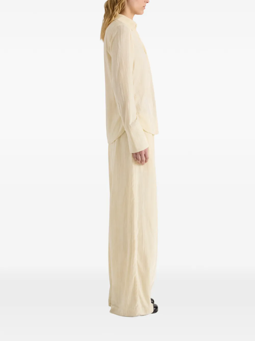 Proenza Schouler White Label Meadow fluwelen broek met gekreukt effect Beige