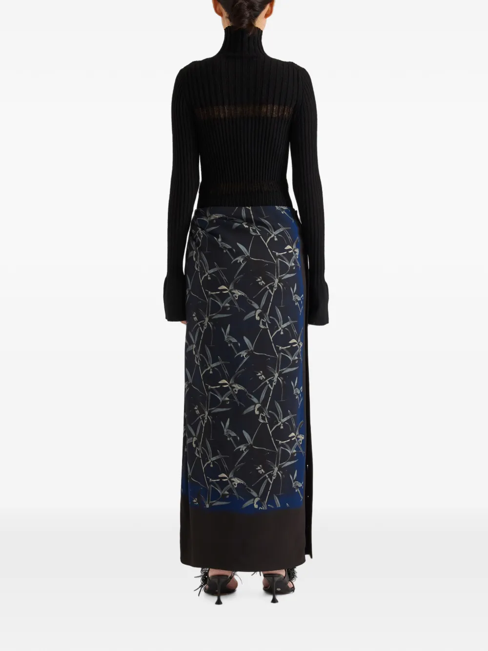 Proenza Schouler Anais stretch cady rok met print Blauw