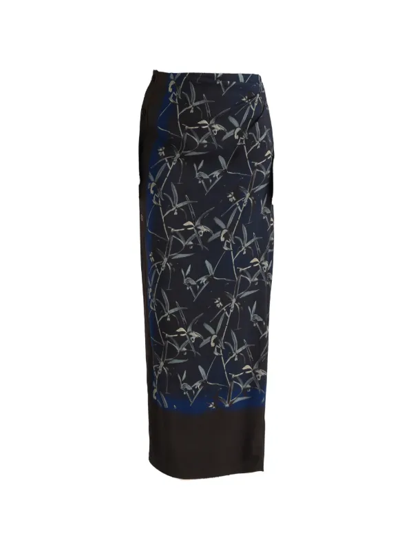 Proenza Schouler Anais Skirt in Printed Stretch Cady in Blue