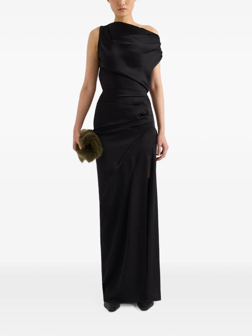 Proenza Schouler Isaline dress in crepe satin Zwart