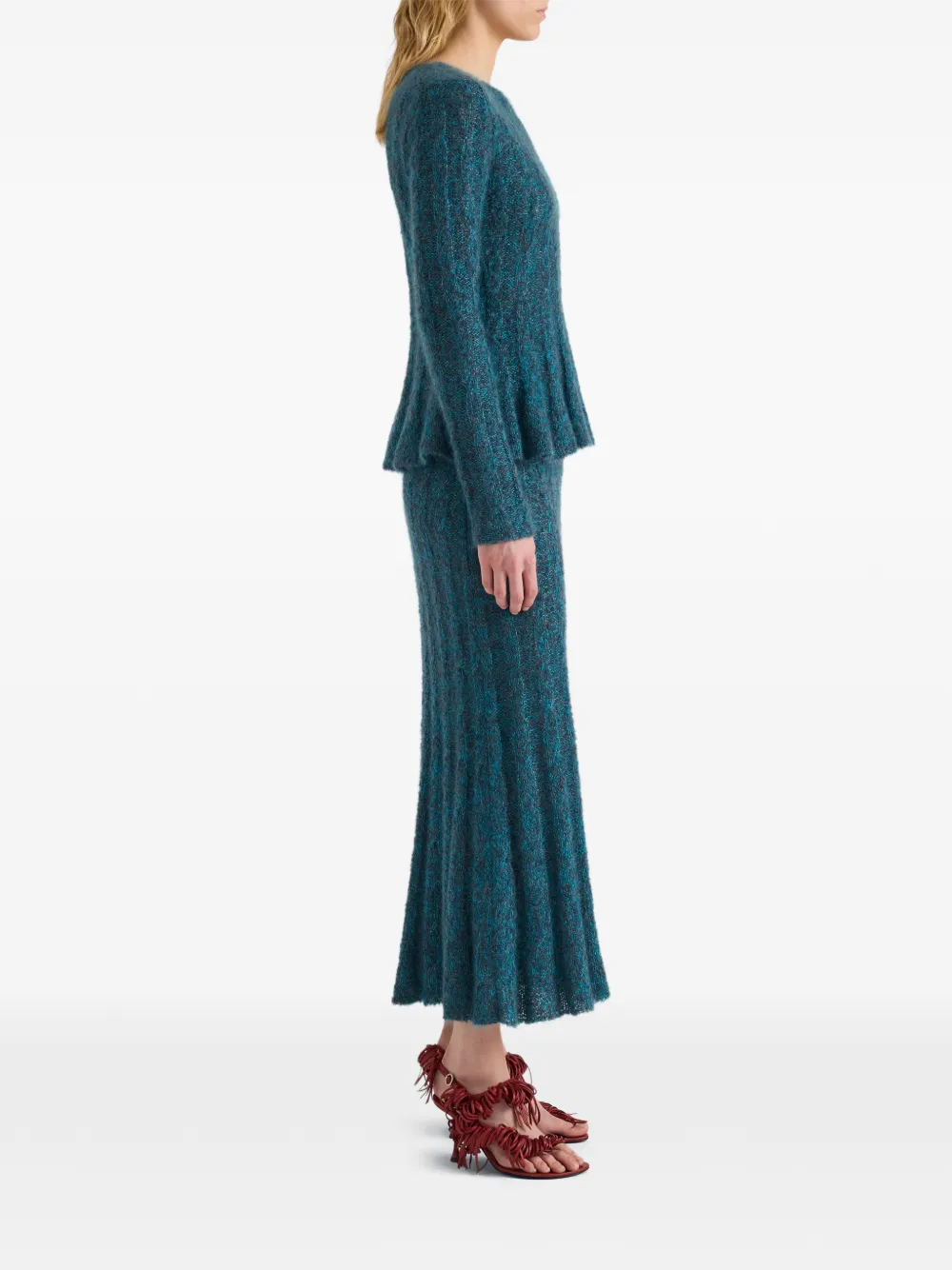 Proenza Schouler Joelle mohair rok met lus Blauw