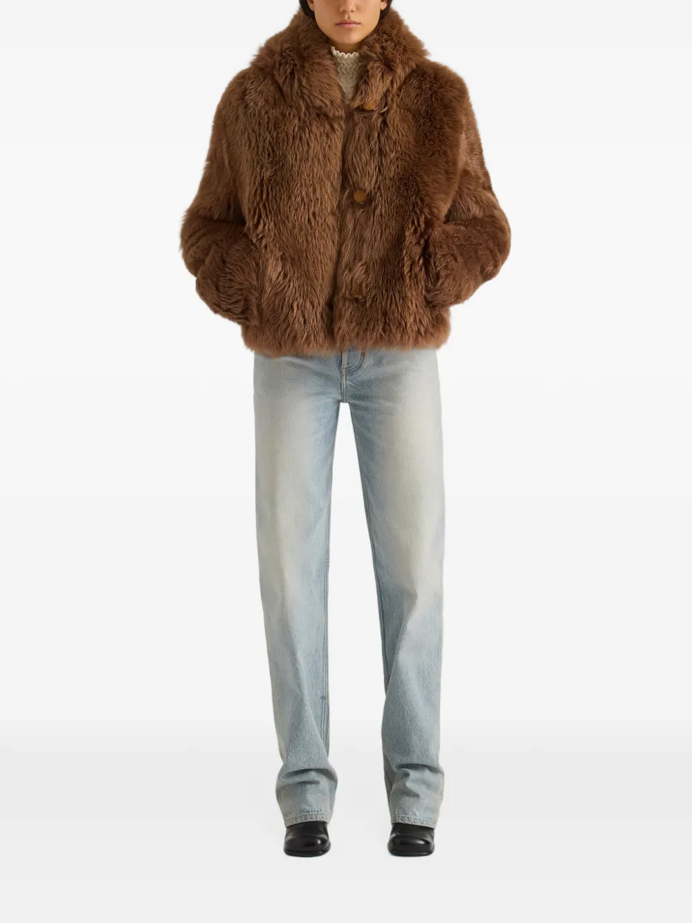 Proenza Schouler White Label Michelle hooded shearling coat Bruin