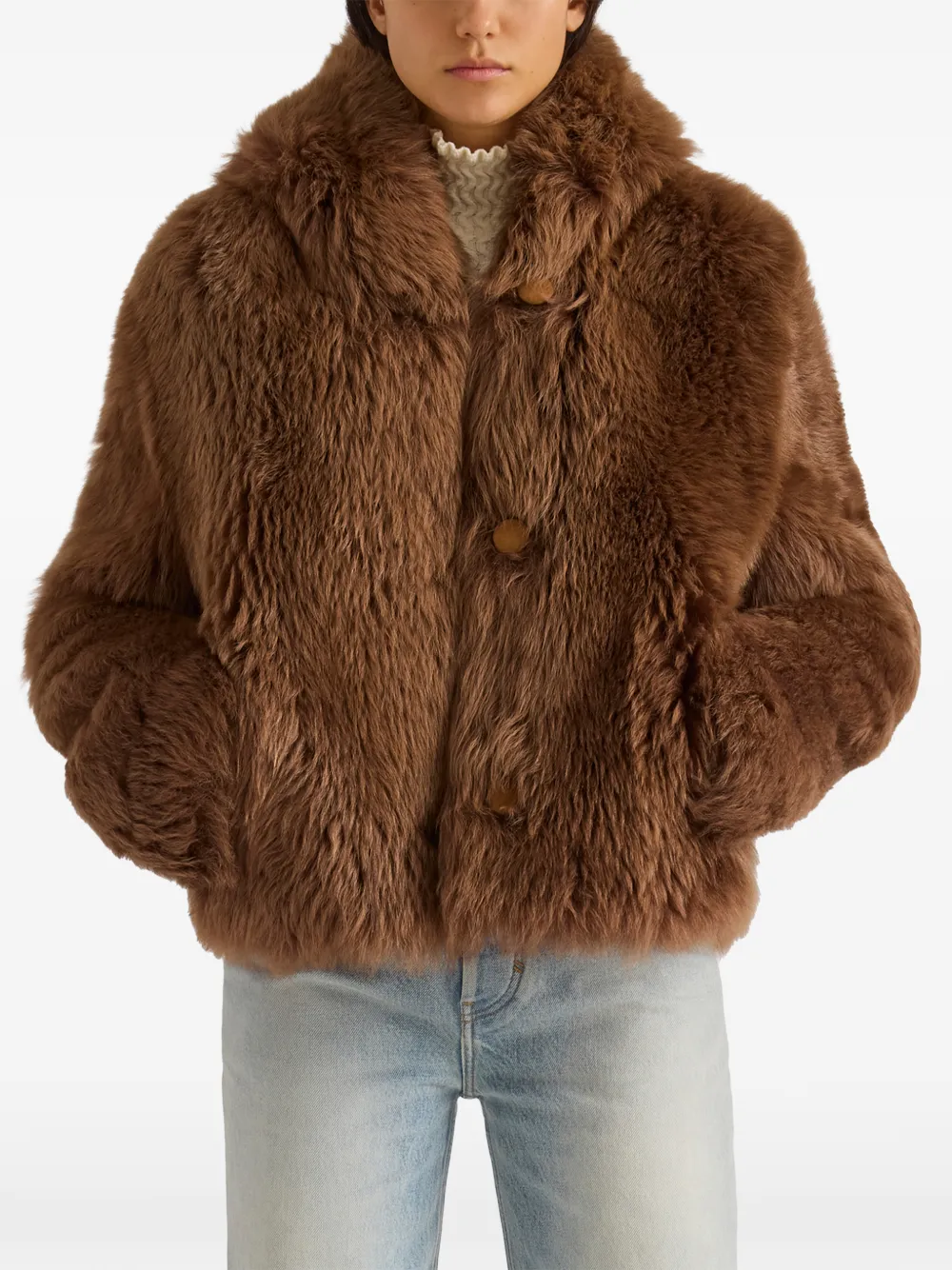 Proenza Schouler White Label Michelle hooded shearling coat Bruin
