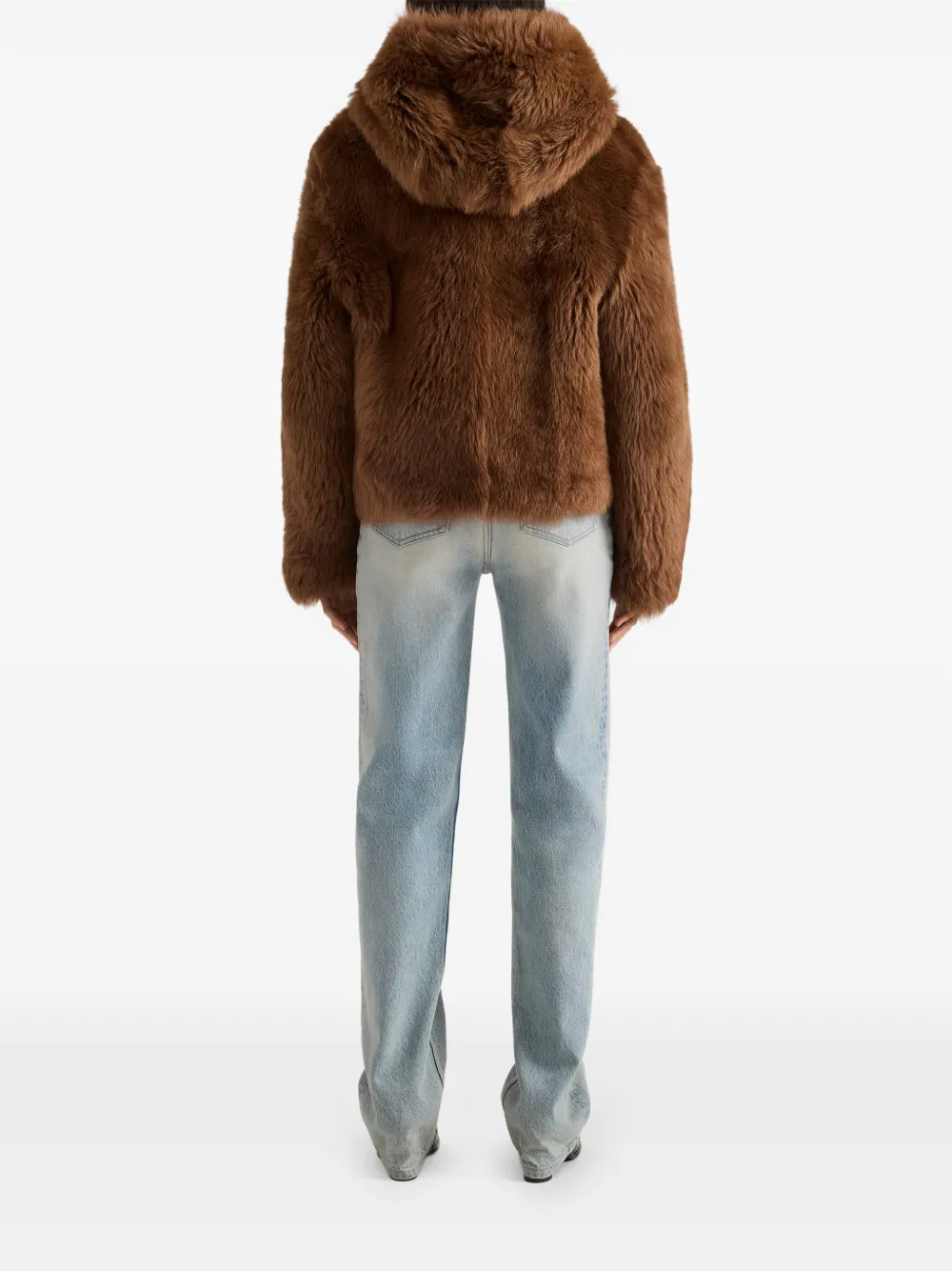 Proenza Schouler White Label Michelle hooded shearling coat Bruin