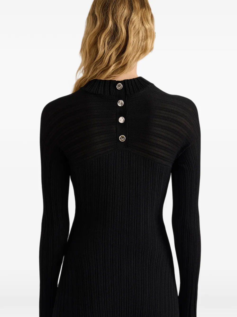 Proenza Schouler Roux dress in viscose silk rib Zwart