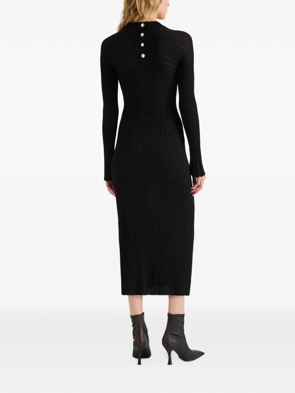 Proenza Schouler Roux dress in viscose silk rib Zwart