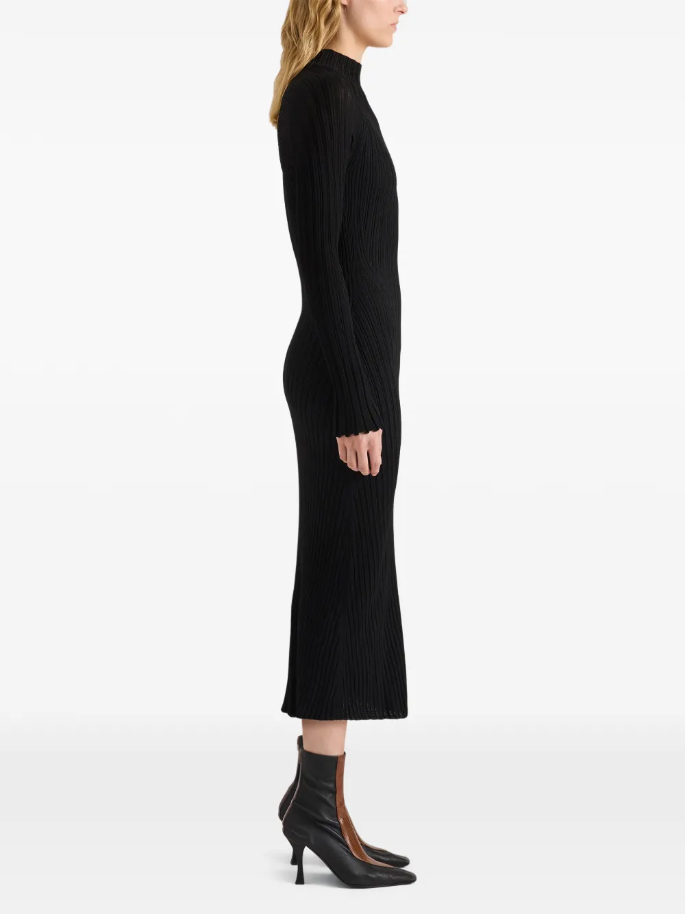 Proenza Schouler Roux dress in viscose silk rib Zwart