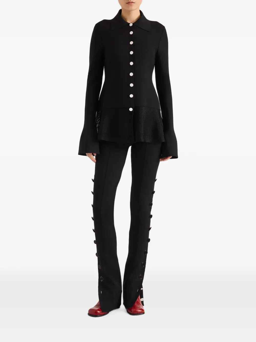 Proenza Schouler Martina broek met compacte stretch viscose Zwart