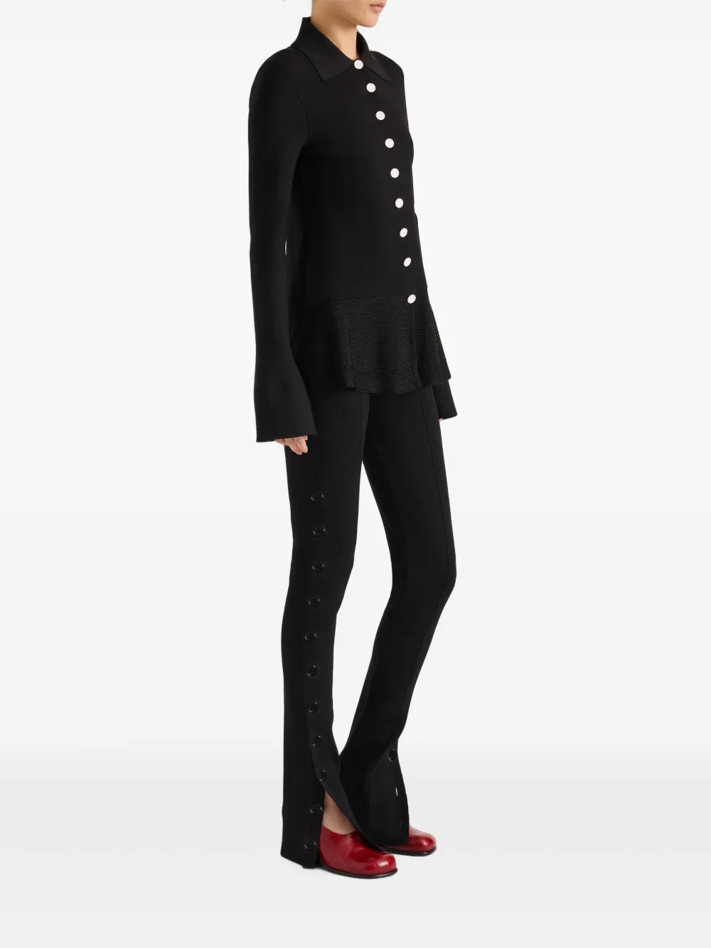 Proenza Schouler Martina broek met compacte stretch viscose Zwart