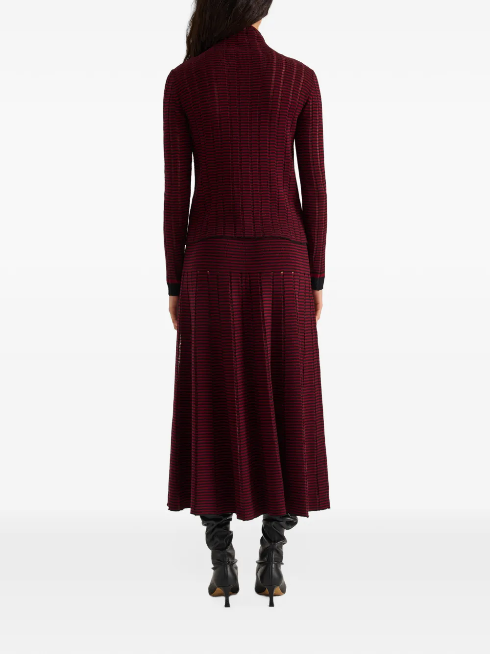 Proenza Schouler White Label Stina ladder-stripe sweater Rood