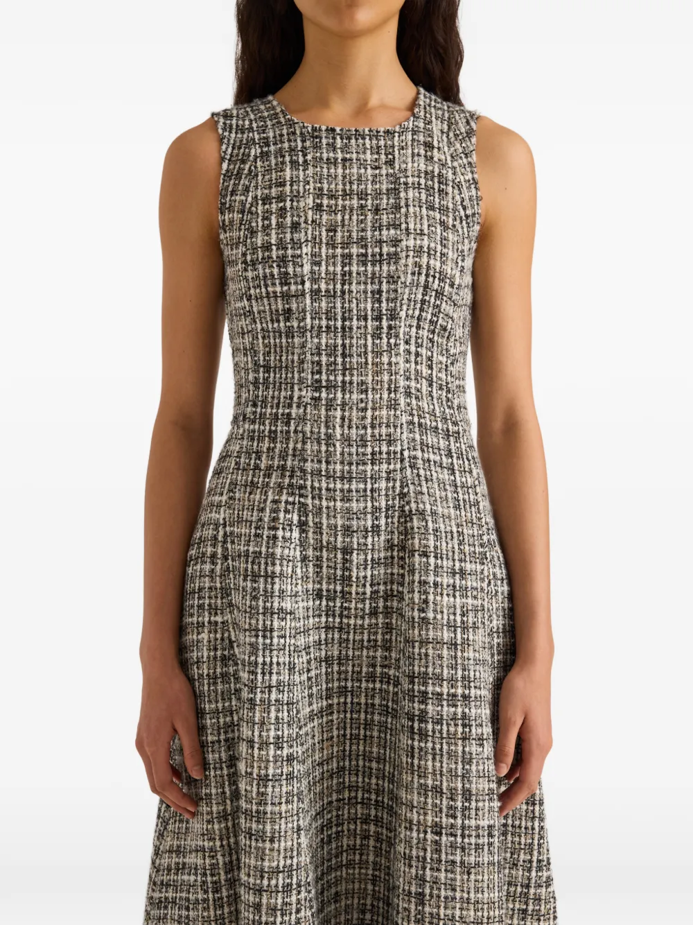 Proenza Schouler White Label Beatrix tweed midi-jurk Beige