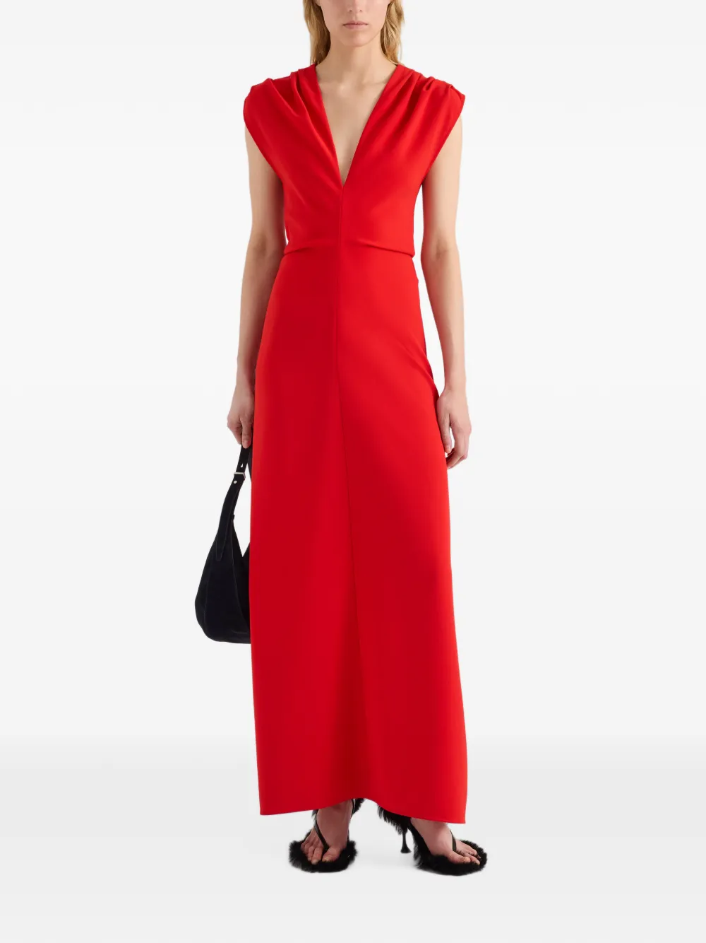 Proenza Schouler Geraldine dress in matte double crepe Rood