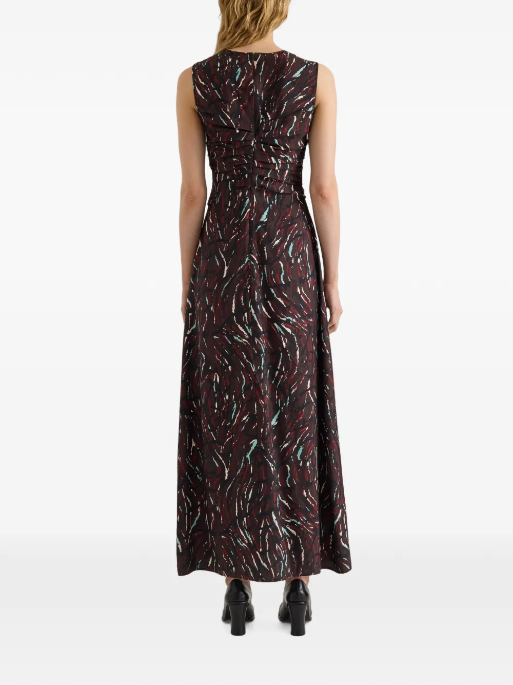 Proenza Schouler White Label Clem maxi-jurk met ruches en print Bruin
