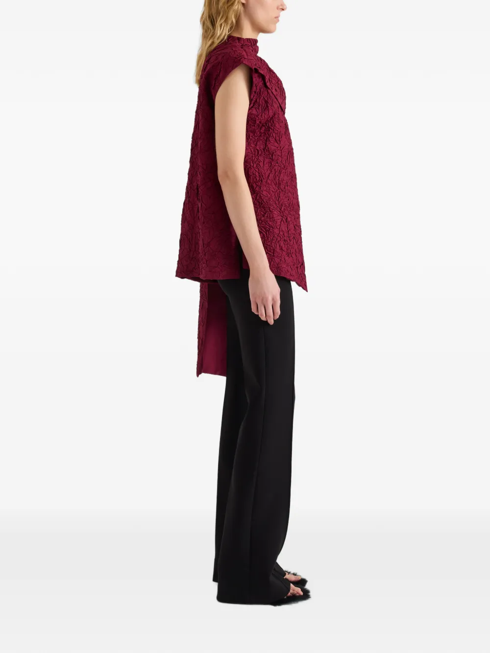 Proenza Schouler Lina top van geplet zijde Rood