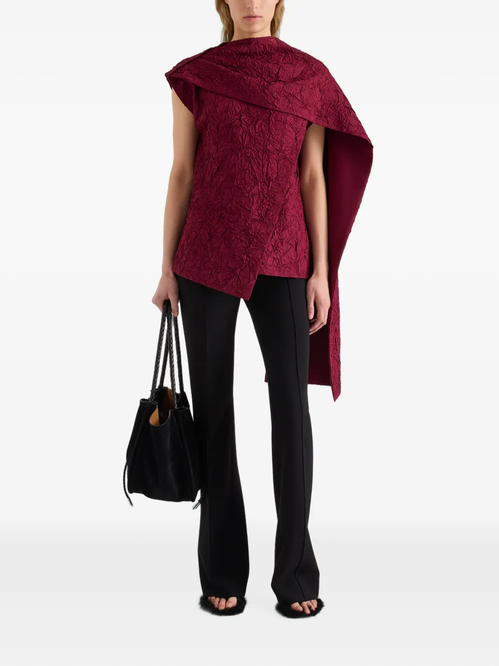 Proenza Schouler Lina top van geplet zijde Rood