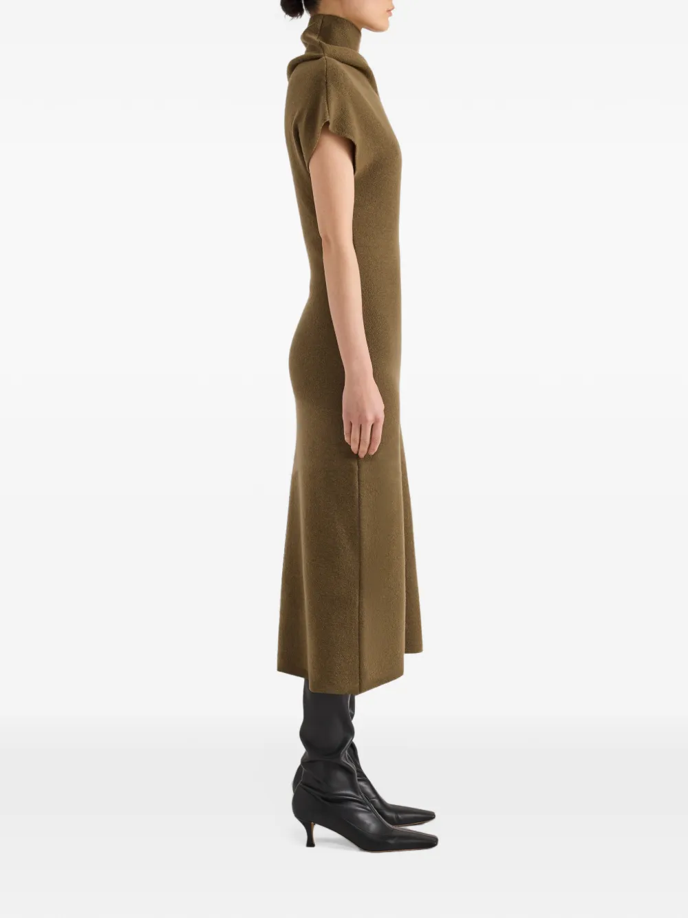 Proenza Schouler Lothea dress in lofty merino wool Groen