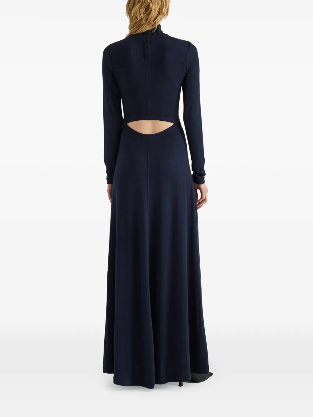 Proenza Schouler White Label Jayne marled cut-out maxi dress Blauw