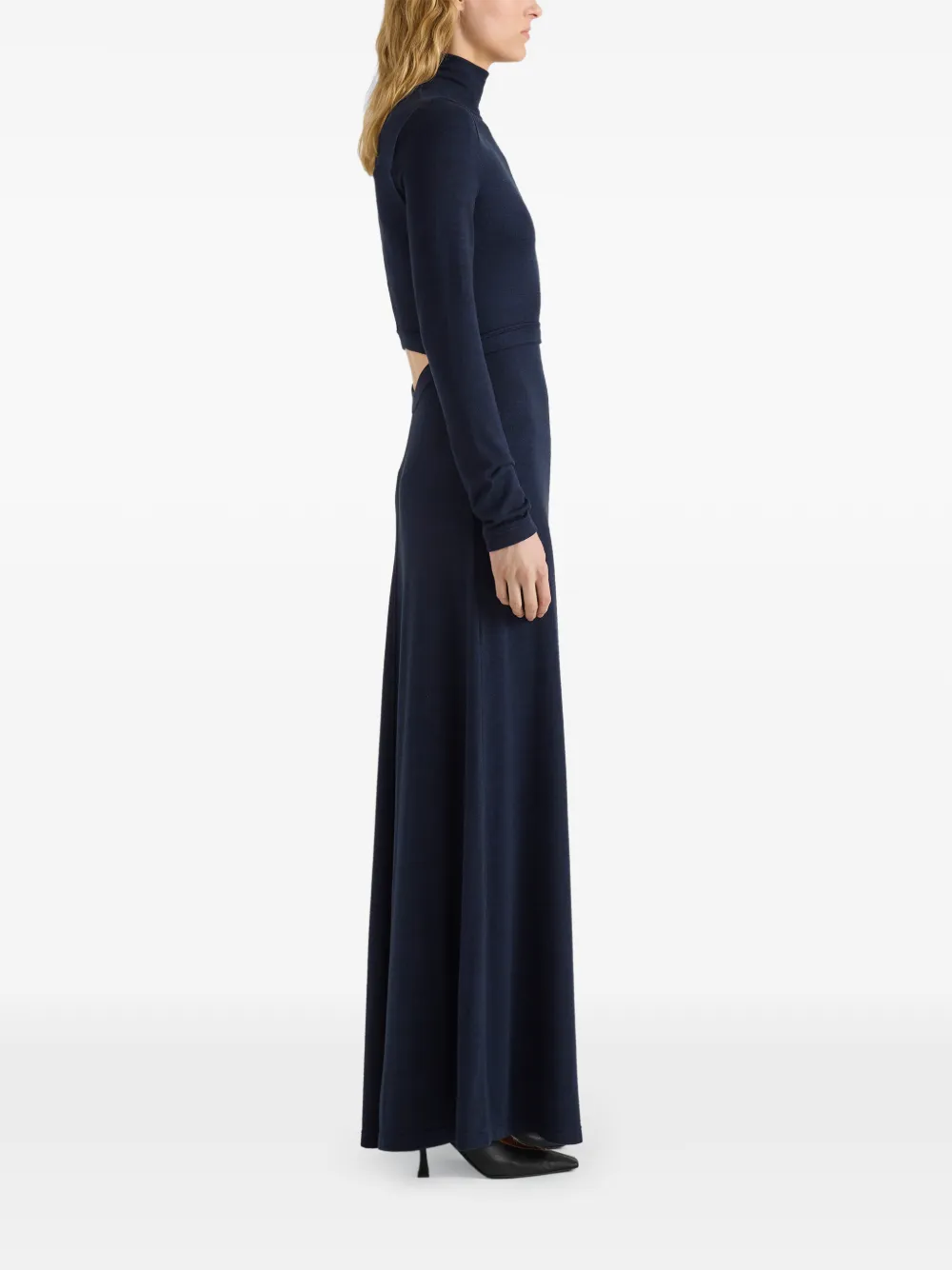 Proenza Schouler White Label Jayne marled cut-out maxi dress Blauw