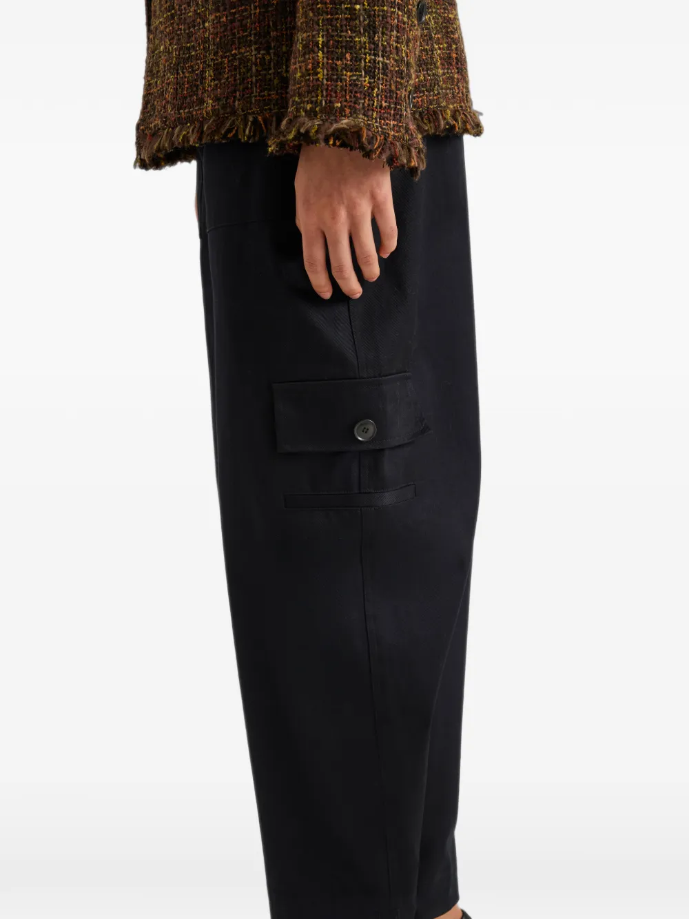 Proenza Schouler White Label Talla katoenen-twill cargo broek Zwart