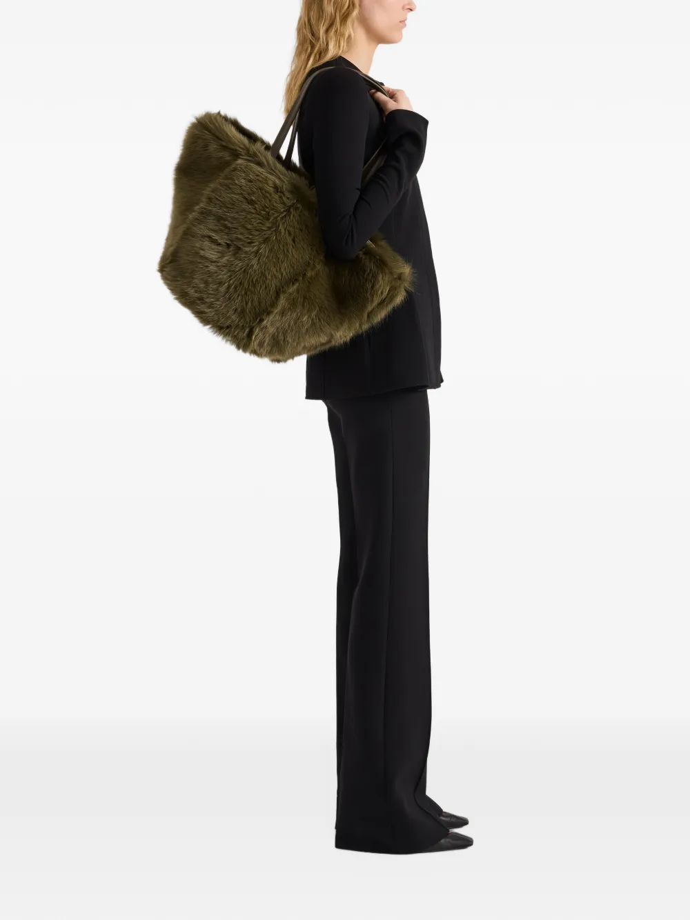Proenza Schouler Hex shearling tote bag Groen