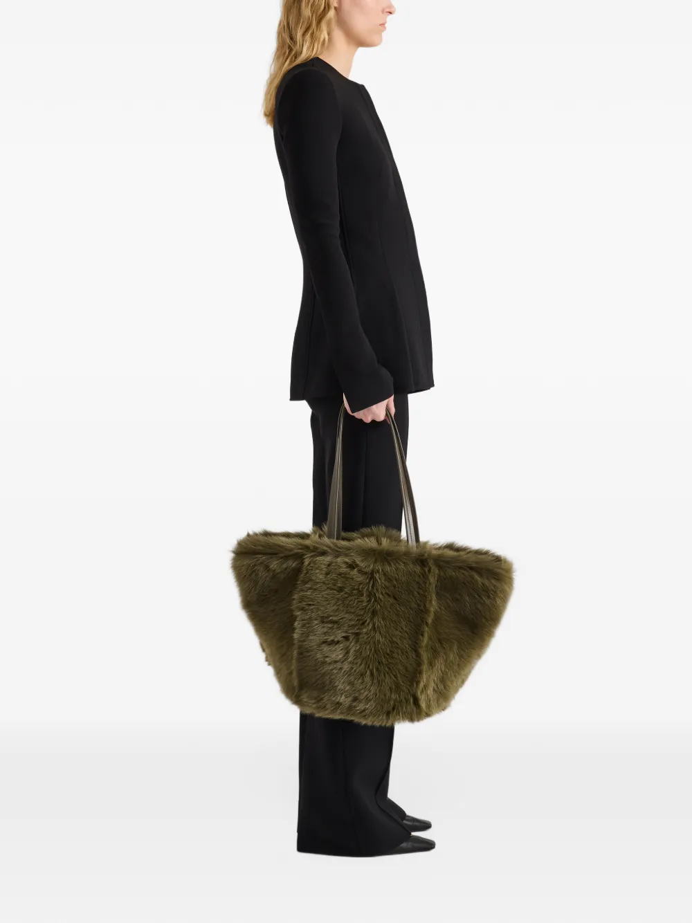 Proenza Schouler Hex shearling tote bag Groen