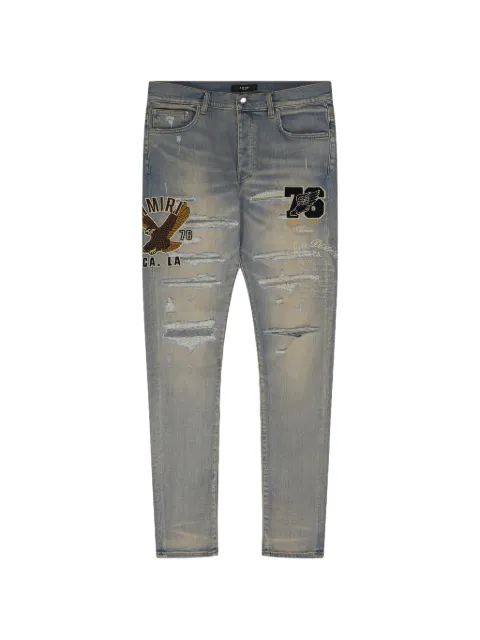 AMIRI Varsity Eagle logo-patch jeans
