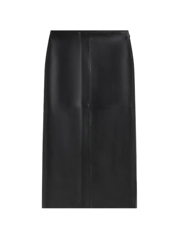 Agolde Hikson Recycled Calf Leather Skirt in Black