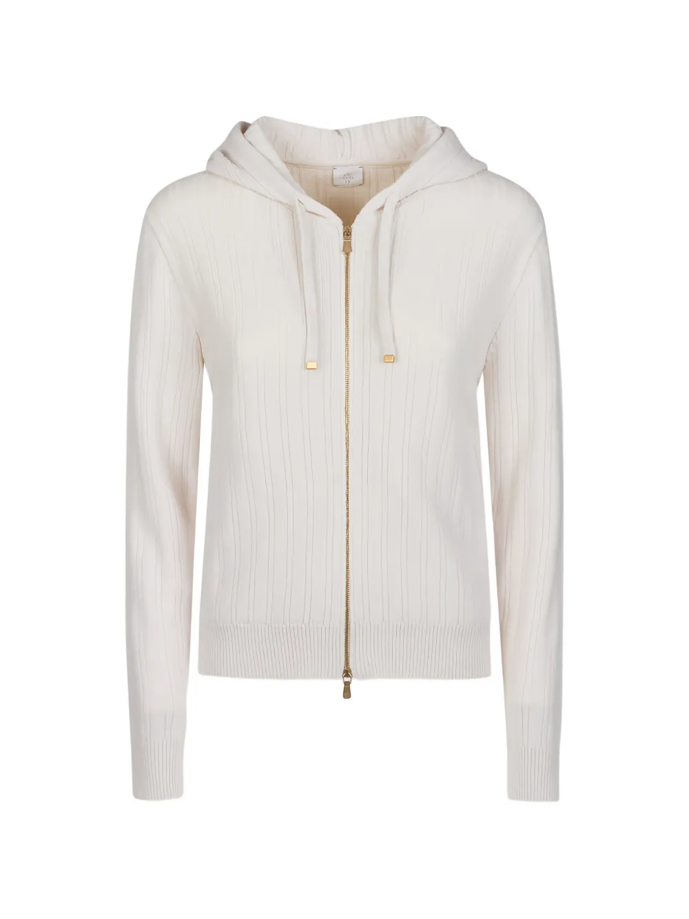 Eleventy ribbed zip-up hoodie - Weiß