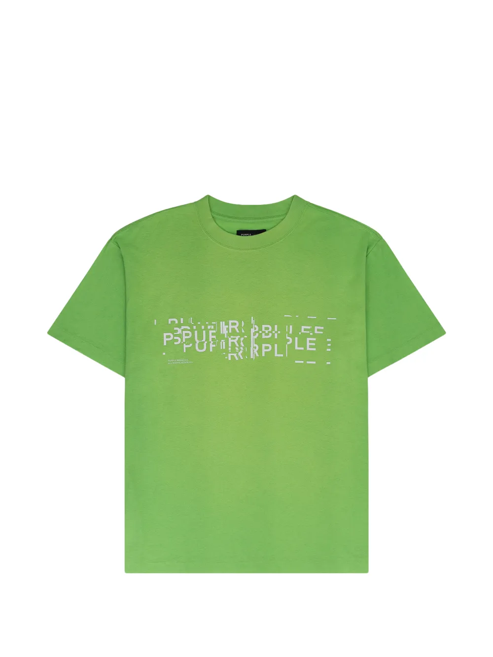 Purple Brand textured Glitch T-shirt Groen