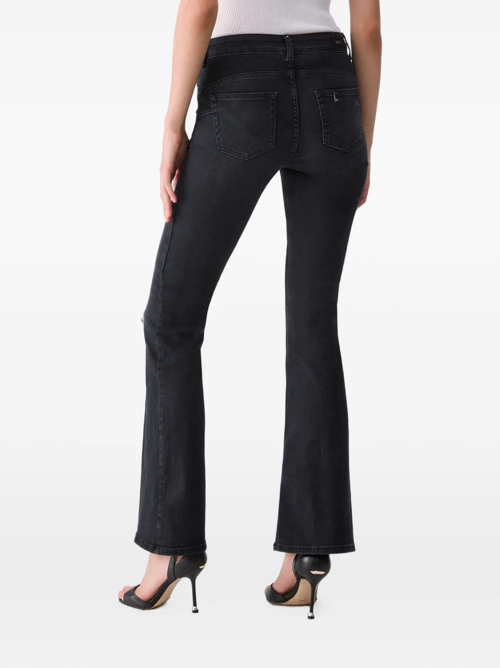 LIU JO Bootcut jeans met stras Zwart