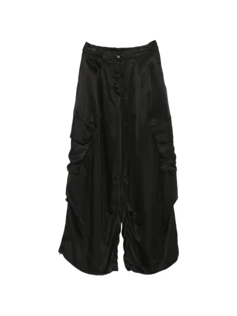 Isabel Benenato satin-finish cargo pants