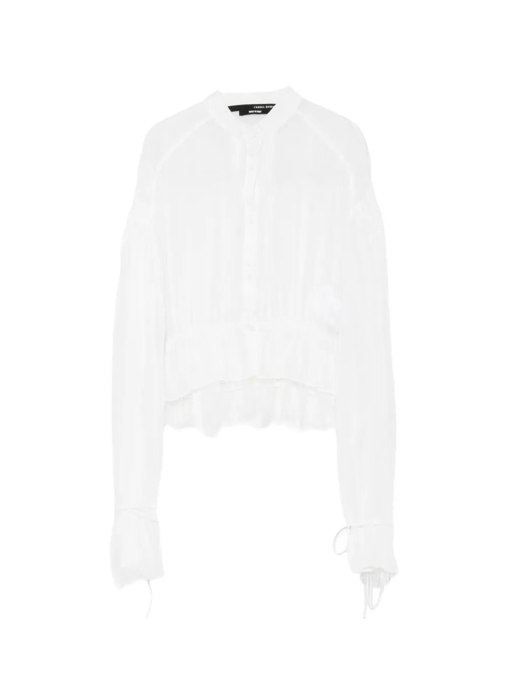 Isabel Benenato lace-trim cropped shirt