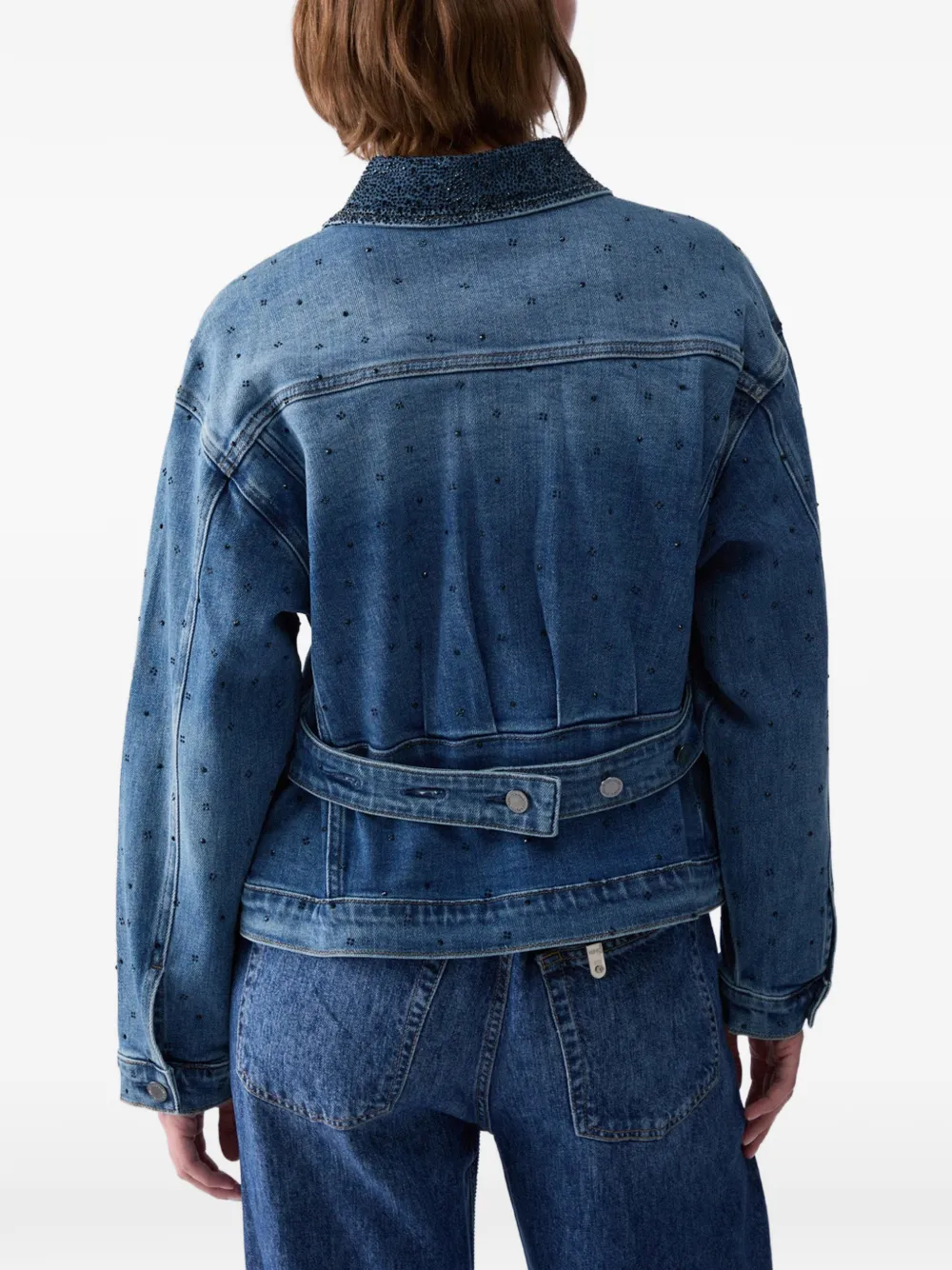 LIU JO Denim jack met micro-stras Blauw