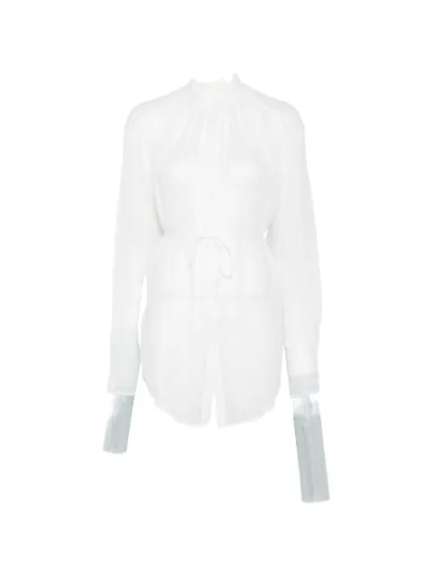 Isabel Benenato gathered tie-waist blouse