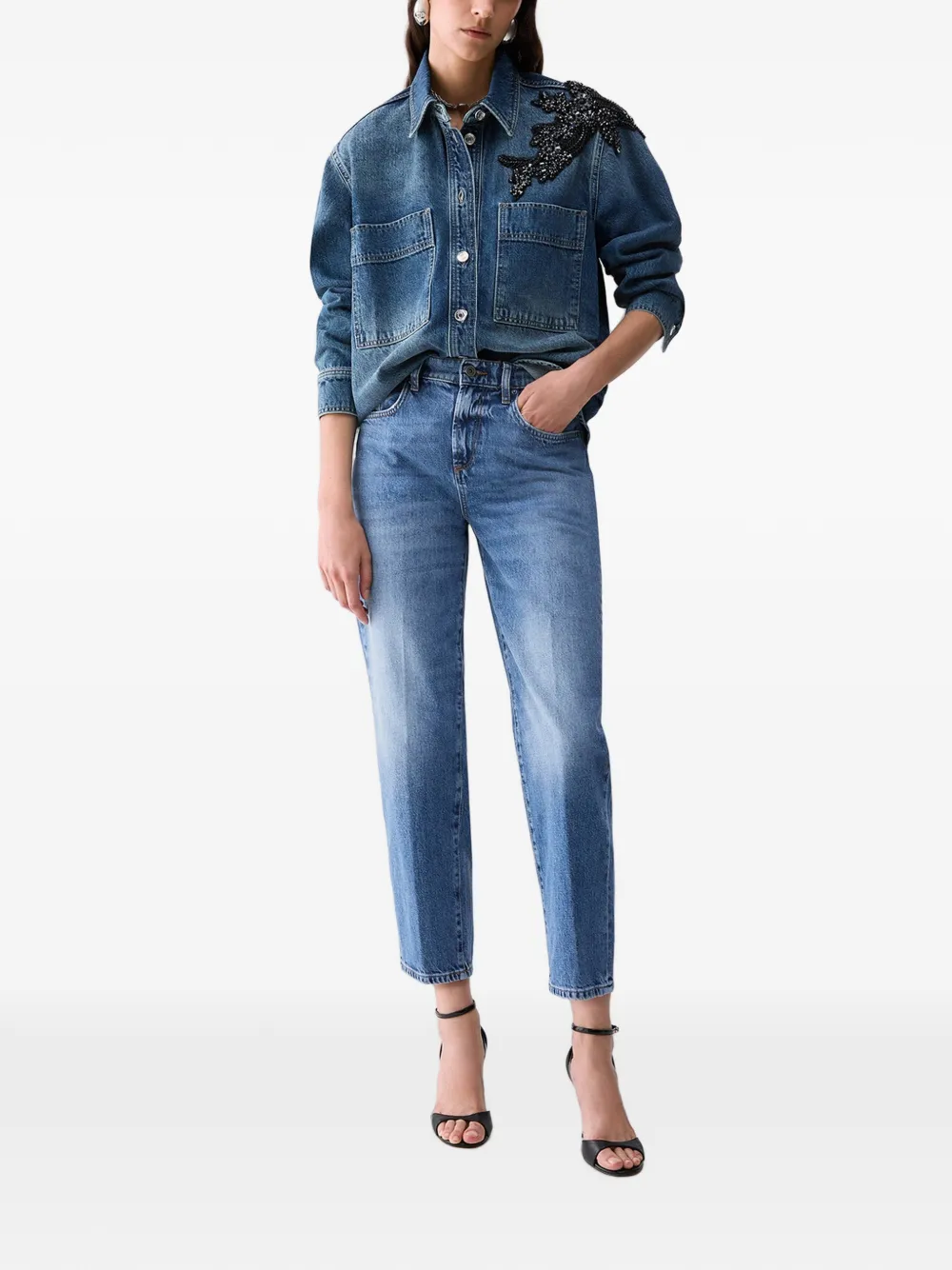 LIU JO boyfriend jeans with rips Blauw