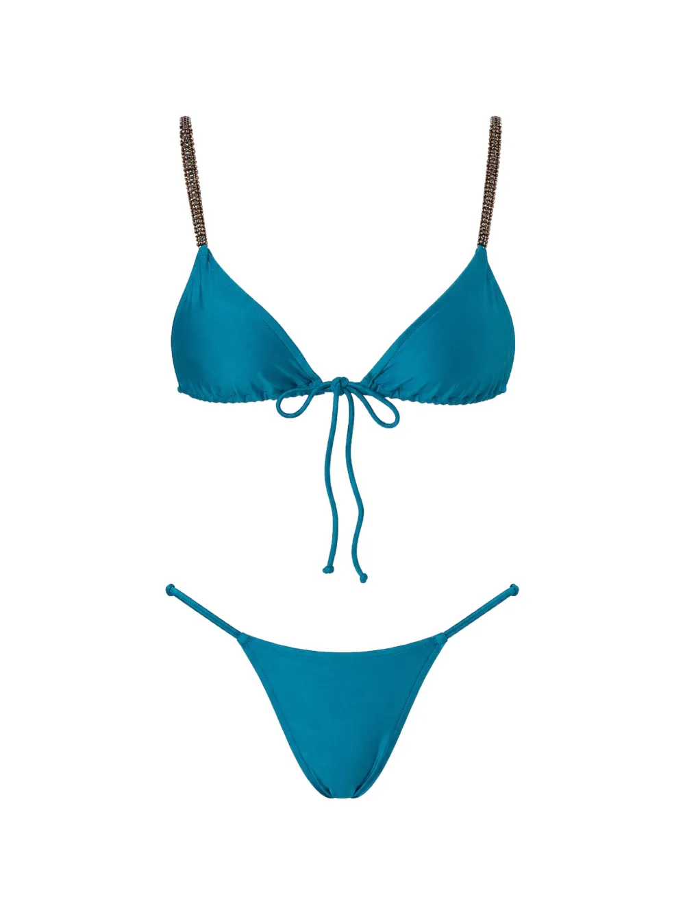 ME FUI crystal-embellished triangle bikini - Blu
