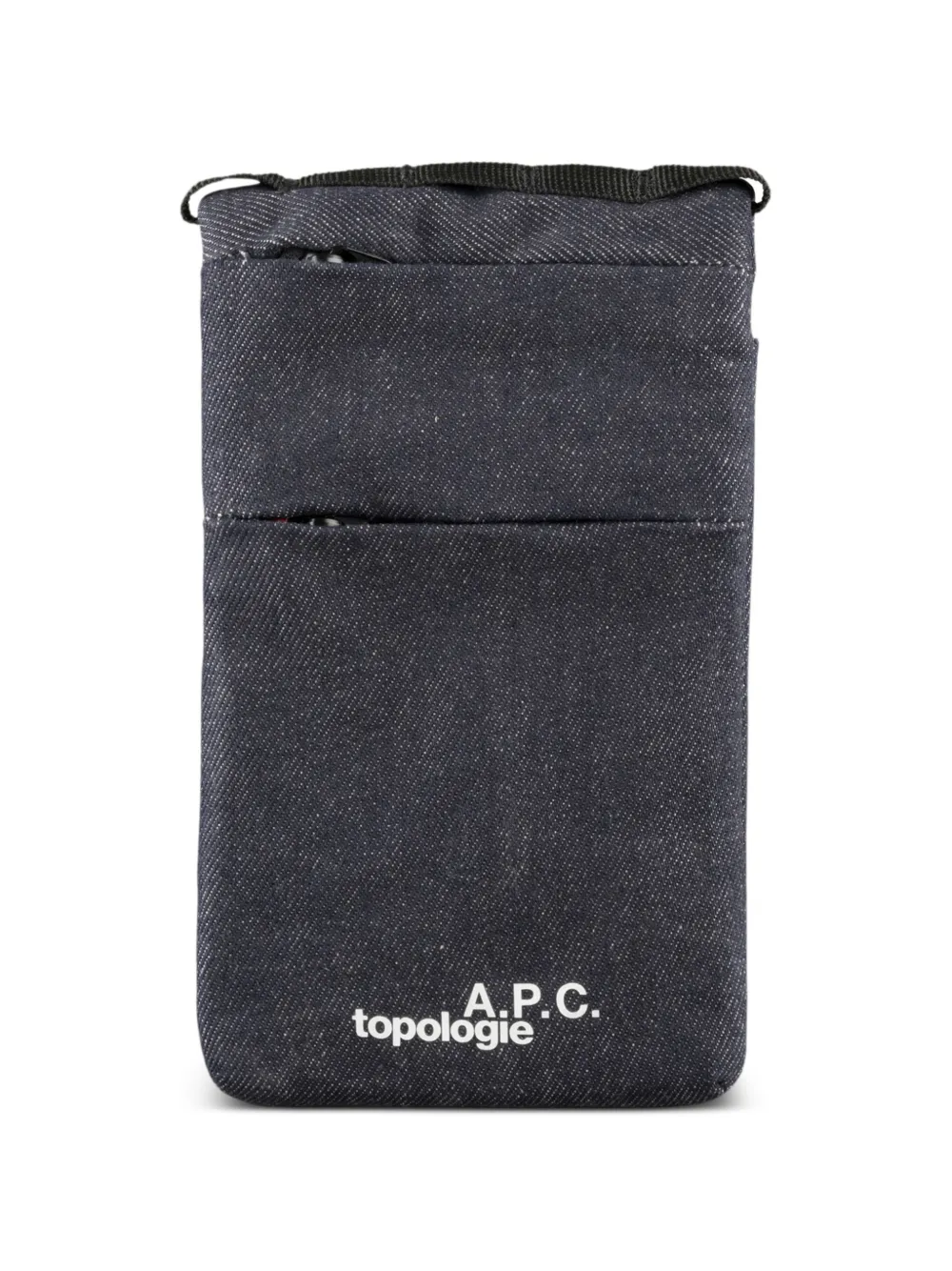 A.P.C. x Topologie denim logo-print messenger bag - Blu