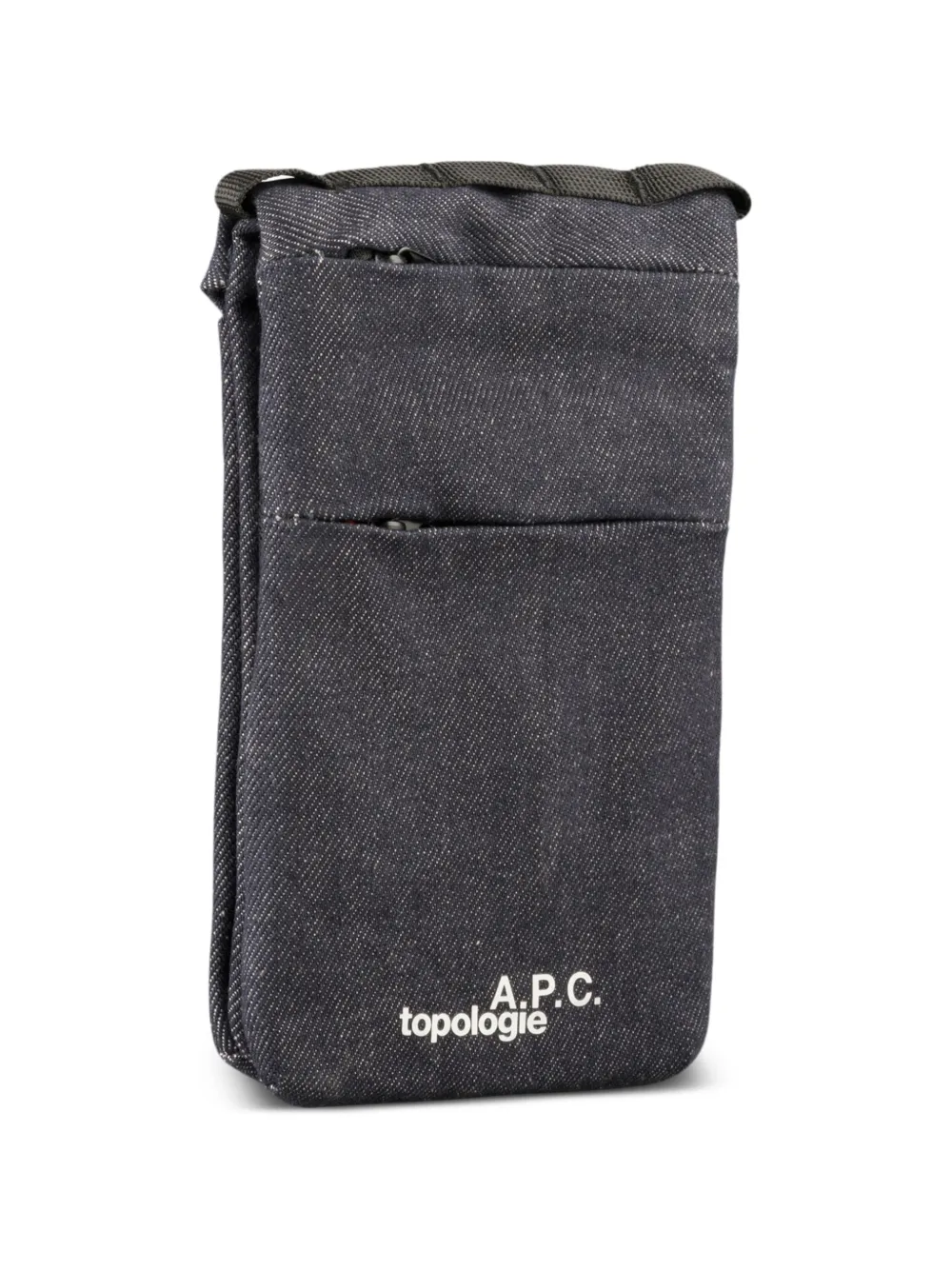 A.P.C. x Topologie denim logo-print messenger bag Blauw