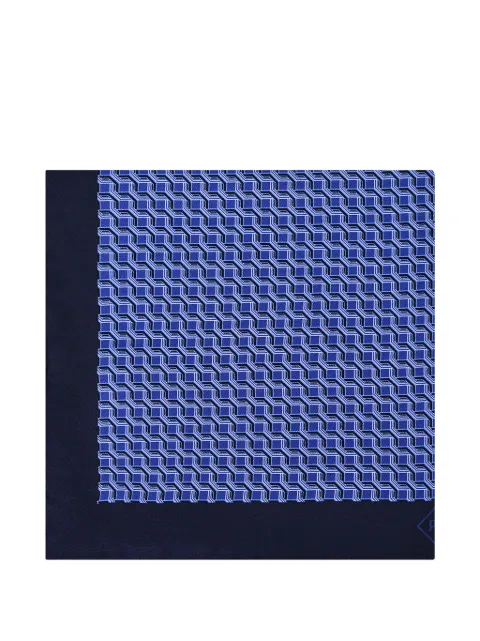 Pal Zileri geometric-pattern silk scarf