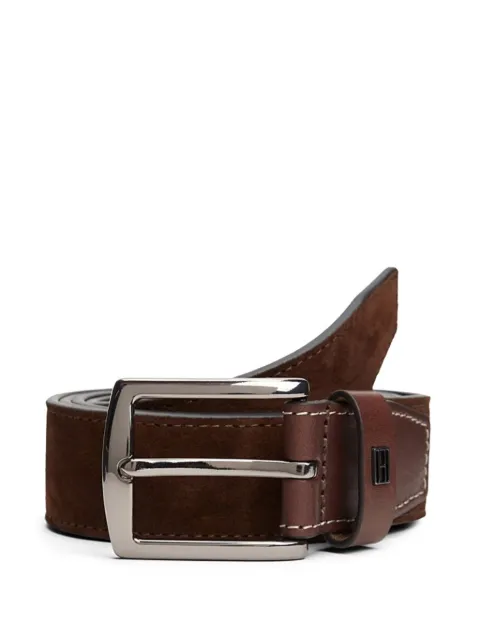 Tommy Hilfiger suede logo-plaque belt