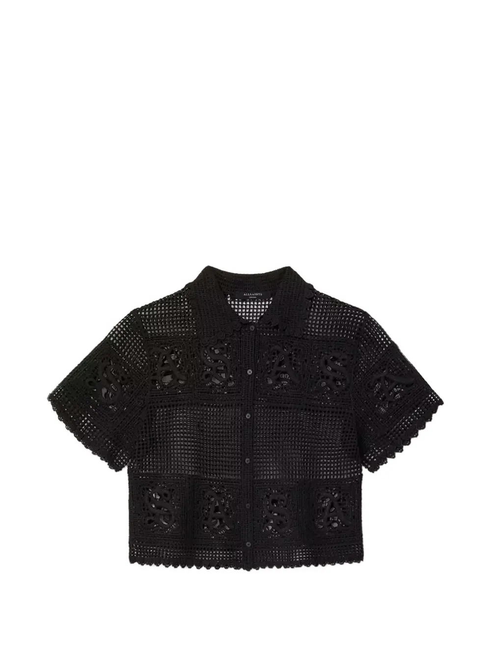 AllSaints Kyra scalloped-edge shirt - Nero
