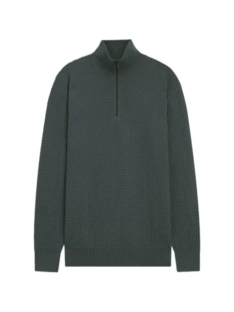 BOSS waffle-knit quarter-zip sweater