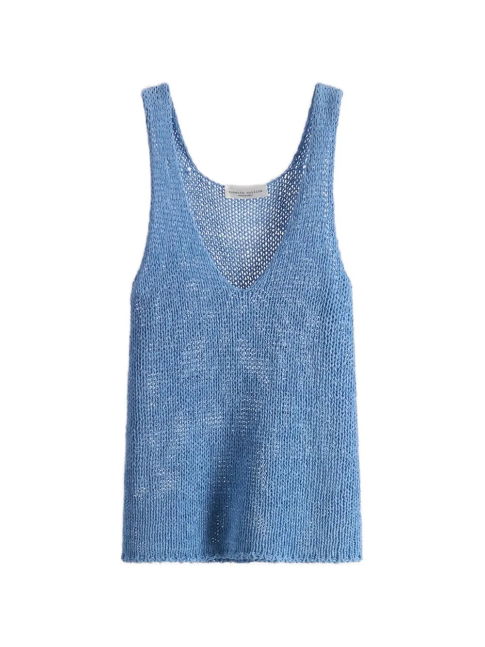 Roberto Collina ribbed-knit V-neck tank top - Blu