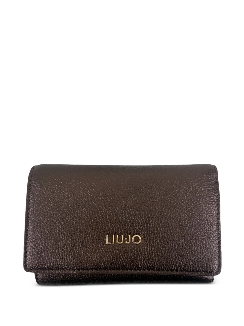 LIU JO logo-plaque trifold wallet - Marrone