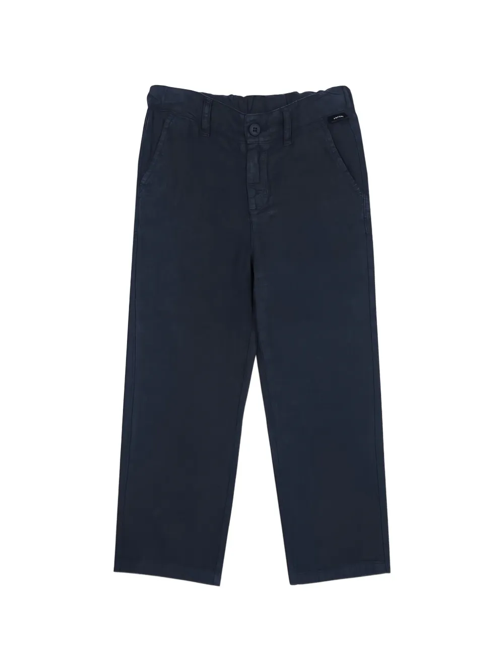Aspesi Kids linen straight-leg trousers - Blu